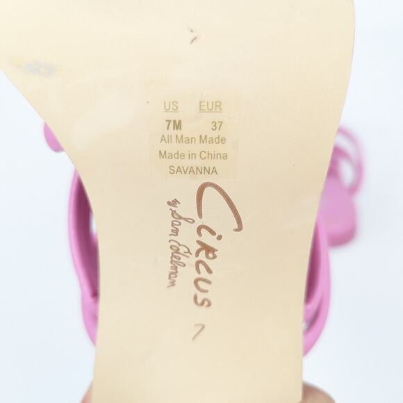 Circus by Sam Edelman Pink Savanna Square Toe Strappy Sandal Size 7 - Picture 9 of 9